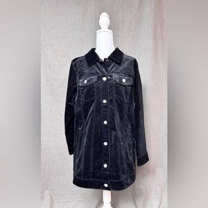d&co Women's Black Velvet Jacket, Size:M, (QVC), NWOT
